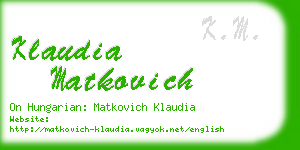 klaudia matkovich business card